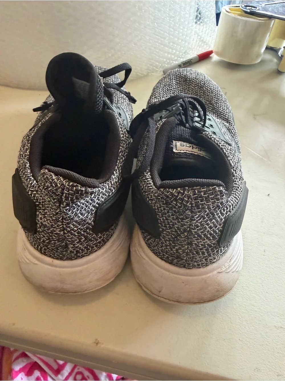 Adidas Black and Gray Knit Athletic Sneakers Cloudfoam size 11